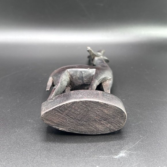 7.5" Hand Carved Dark Wooden Impala Figure Table Mantle Shelf Decor Accent - Picture 7 of 10